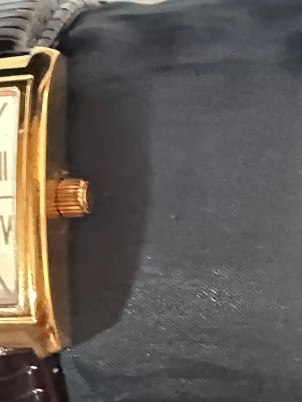 Kenneth Cole New York Gold-Tone Rectangular Watch with Black Leather Strap